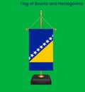 High detailed flag of Bosnia and Herzegovina. National Bosnia and Herzegovina flag. Europe. 3D illustration Royalty Free Stock Photo