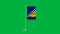 High detailed flag of Bosnia and Herzegovina. National Bosnia and Herzegovina flag. Europe. 3D Render. Green Background Royalty Free Stock Photo