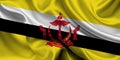 High detailed flag of Brunei. National Brunei flag. Asia. 3D illustration