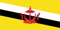 High detailed flag of Brunei. National Brunei flag. Asia. 3D illustration