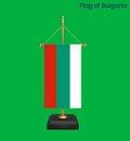 High detailed flag of Bulgaria. National Bulgaria flag. Europe. 3D illustration