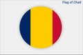 High detailed flag of Chad. National Chad flag. Africa. 3D illustration