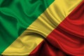 High detailed flag of Congo-Brazzaville. National Congo-Brazzaville flag. Africa. 3D illustration Royalty Free Stock Photo