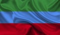 High detailed flag of Dagestan. National Dagestan flag. 3D illustration