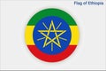 High detailed flag of Ethiopia. National Ethiopia flag. Africa. 3D illustration