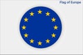 High detailed flag of Europe. National Europe flag. Europe. 3D illustration