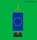 High detailed flag of Europe. National Europe flag. Europe. 3D illustration