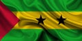 High detailed flag of Flag of Sao Tome and Principe. National Flag of Sao Tome and Principe flag. Africa. 3D illustration