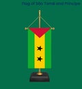 High detailed flag of Flag of Sao Tome and Principe. National Flag of Sao Tome and Principe flag. Africa. 3D illustration