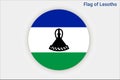 High detailed flag of Lesotho. National Lesotho flag. Africa. 3D illustration