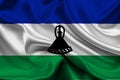 High detailed flag of Lesotho. National Lesotho flag. Africa. 3D illustration