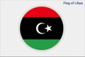 High detailed flag of Libya. National Libya flag. Africa. 3D illustration