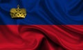 High detailed flag of Liechtenstein. National Liechtenstein flag. Europe. 3D illustration