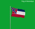 High detailed flag of Mississippi. Mississippi state flag, National Mississippi flag. Flag of state Mississippi. USA. America Royalty Free Stock Photo