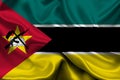 High detailed flag of Mozambique. National Mozambique flag. Africa. 3D illustration Royalty Free Stock Photo
