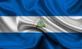 High detailed flag of Nicaragua. National Nicaragua flag. North America. 3D illustration