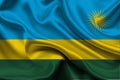 High detailed flag of Rwanda. National Rwanda flag. Africa. 3D illustration