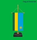 High detailed flag of Rwanda. National Rwanda flag. Africa. 3D illustration