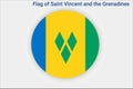 High detailed flag of Saint Vincent and the Grenadines. National Saint Vincent and the Grenadines flag. North America. 3D