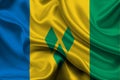 High detailed flag of Saint Vincent and the Grenadines. National Saint Vincent and the Grenadines flag. North America. 3D