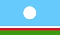 High detailed flag of Sakha Republic. National Sakha Republic flag. 3D illustration