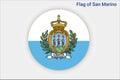 High detailed flag of San Marino. National San Marino flag. Europe. 3D illustration