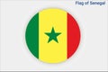 High detailed flag of Senegal. National Senegal flag. Africa. 3D illustration