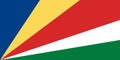 High detailed flag of Seychelles. National Seychelles flag. Africa. 3D illustration