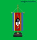 High detailed flag of Swaziland. National Swaziland flag. Africa. 3D illustration