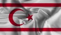 High detailed flag of Turkish Republic of Northern Cyprus. National Turkish Republic of Northern Cyprus flag. 3D illustration