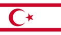 High detailed flag of Turkish Republic of Northern Cyprus. National Turkish Republic of Northern Cyprus flag. 3D illustration