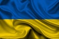 High detailed flag of Ukraine. National Ukraine flag. Europe. 3D illustration Royalty Free Stock Photo