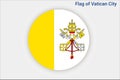 High detailed flag of Vatican City. National Vatican City flag. Europe. 3D illustration Royalty Free Stock Photo