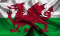 High detailed flag of Wales. National Wales flag. Europe. 3D illustration