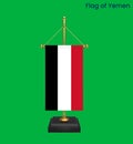 High detailed flag of Yemen. National Yemen flag. Asia. 3D illustration