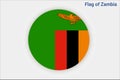 High detailed flag of Zambia. National Zambia flag. Africa. 3D illustration Royalty Free Stock Photo