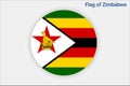 High detailed flag of Zimbabwe. National Zimbabwe flag. Africa. 3D illustration