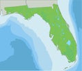 Detailed Florida physical map.