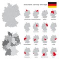 High detailed germany map with separated federal states