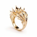 Ethereal Trees Gold Ring With Diamonds - Inspired By Crown