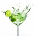 High-detailed Green Martini Splash In Glass: Larme Kei Advertising Style