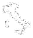 Italy map contour silhouette.