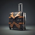 High Detailed Leather And Metal Luggage With Broken Handle