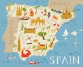 High detailed map of Spain