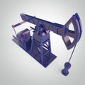 High detailed metallic pump-jack, oil rig. isolated rendering. fuel industry, economy crisis illustration.