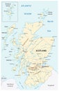 High detailed Scotland road map with labeling Royalty Free Stock Photo