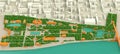 High detailed three dimensions map of Moscow Gorky park and