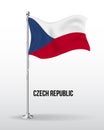 High detailed vector flag of chech republic