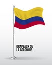 High detailed vector flag of drapeaux de la colombie