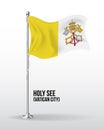 High detailed vector flag of holy see vatican city